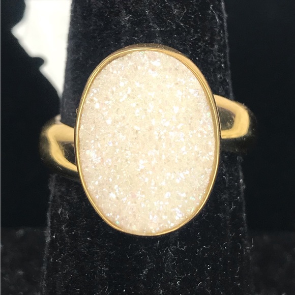 Charles Albert Alchemia White Druzy adjustable ring - Picture 2 of 4